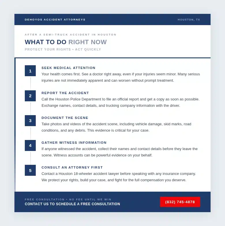 What to Do After a Semi-Truck Accident in Houston